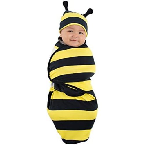 Cuddle Club Baby Swaddle | 100% Cotton Adjustable Velcro Newborn Blanket Wrap - with Novelty Hat Beanie