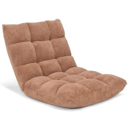 Tangkula Adjustable 14-Position Floor Chair ,Padded Gaming Chair Lazy Recliner Beige