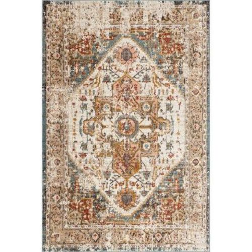 Nuloom 8x10 Justine Vintage Medallion Area Rug, Beige, Faded Persian Design, Stain Resistant, Bedroomliving Room, Kitchen,