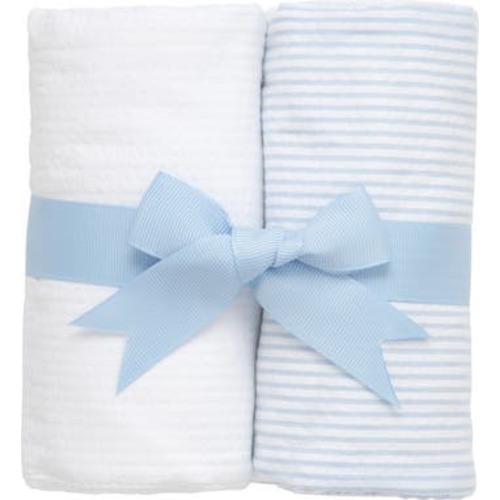 Seersucker Stripe Set of Two Burp Cloths