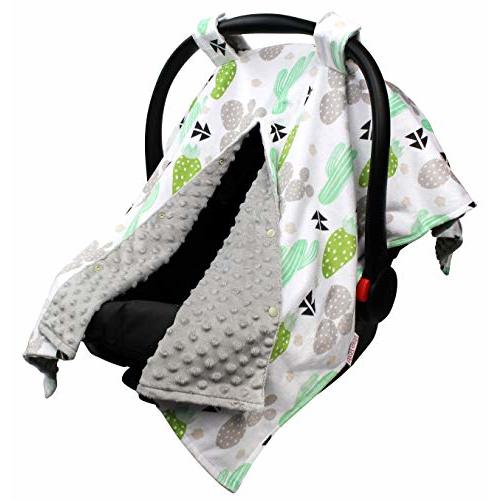 Car Seat Canopy Cover - Green Grey Cactus