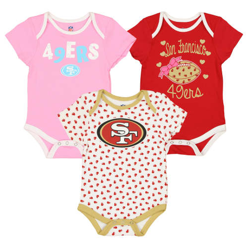 Outerstuff NFL Infant San Francisco 49ers NFL Team Cute 3-Pack Bodysuit Set -