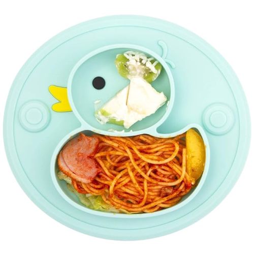 Amazon.com : Lightening Baby Plate Silicone Toddler Plates Suction Placemat Divided Duck Dishes for Kids and Infants One-Piece Strong Suction, BPA Free, Microwave Dishwasher Safe : Baby