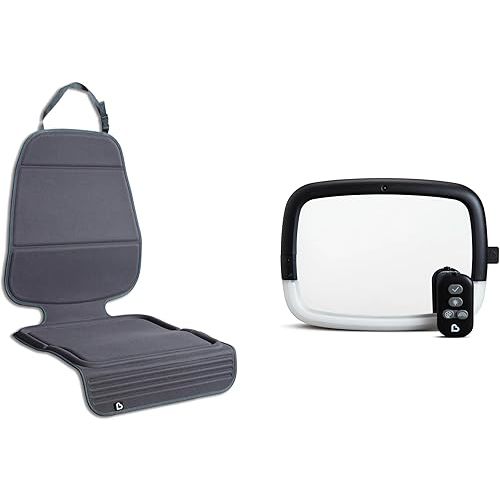 Munchkin® Child Car Seat Protector and Baby Car Mirror, Elite Seat Guardian™ and Night Light™ Pivot 360 Baby in-Sight® Adjustable Auto Mirror for Rear Facing Carseats