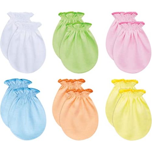 RATIVE No Scratch Mittens and Caps 100% Cotton for Newborn Baby 0-6 Months Boys Girls