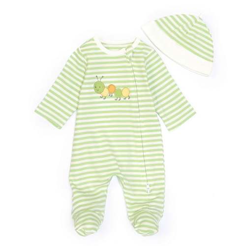 Little Me Baby Boys Preemie-9 Months Long Sleeve Stripe Caterpillar Footie Coverall & Hat Set