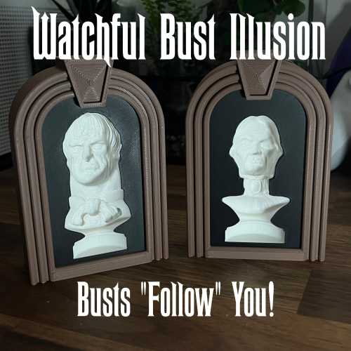 Haunted Doom House Watchful Busts Illusion Desktop Replicas (Magic Moments 3D)  Uncle and Aunt Available. Magically Follow You!