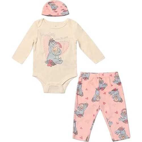 Magic Threadz Disney Clothes Baby Girls Bodysuit, Pants & Headband Set – Minnie Mouse, Bambi, Marie & Tinkerbell (0–9M)
