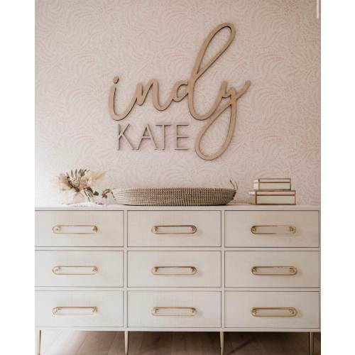 Nursery Name Wooden Sign - Mauve