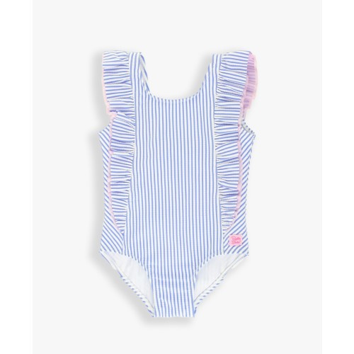 Seersucker Waterfall One Piece Bathingsuit