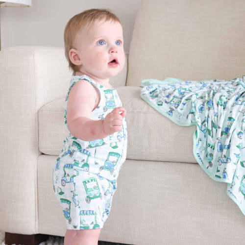 Sleeveless Snap Romper | Birdie Babes Green