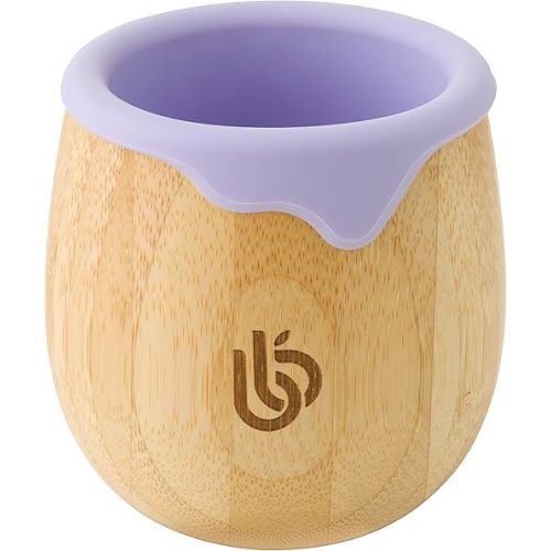 bamboo bamboo Baby and Dinky Toddler Cup, Bamboo Sippy for Toddlers, with Silicone Drip Rim for Teeth and Gum Protection, 150ml Capacity for Transitioning Toddlers (Lilac)