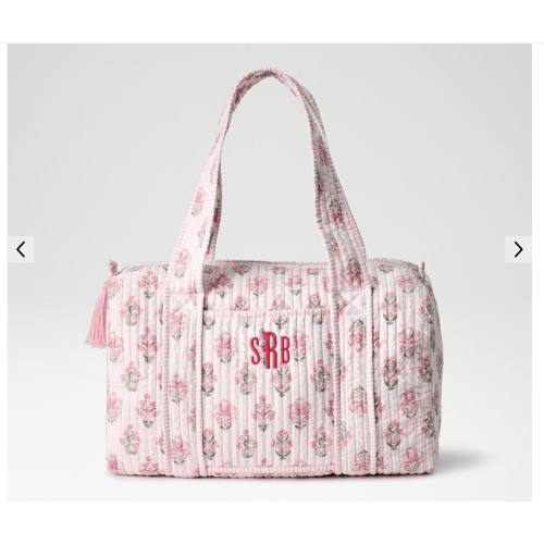 Pink Petal Stripe Overnight Bag