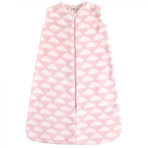 Hudson Baby Infant Girl Plush Sleeping Bag, Sack, Blanket, Pink Clouds Plush, 0-6 Months