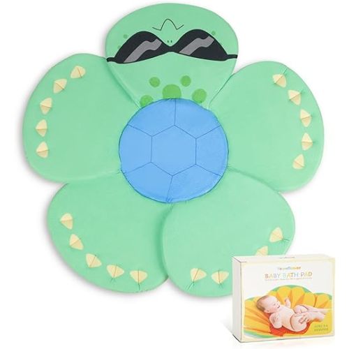 Baby Bath Seat for Infant Bathtub Sink, Non-Slip Flower Bathtub for Infants 0-6 Months, Soft Baby Sink Bath Cushion for Babies Bath Time, Newborns Bath Essentials Must Haves-Turtle