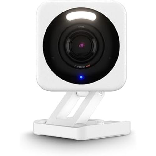Wyze Cam v4, 2K HD Wi-Fi Smart Home Security Camera, Indoor/Outdoor Use, Pet/Baby Monitor, Motion Activated Spotlight/Siren, Enhanced Color Night Vision, 2-Way Audio, Local/Cloud Storage, Wired, White
