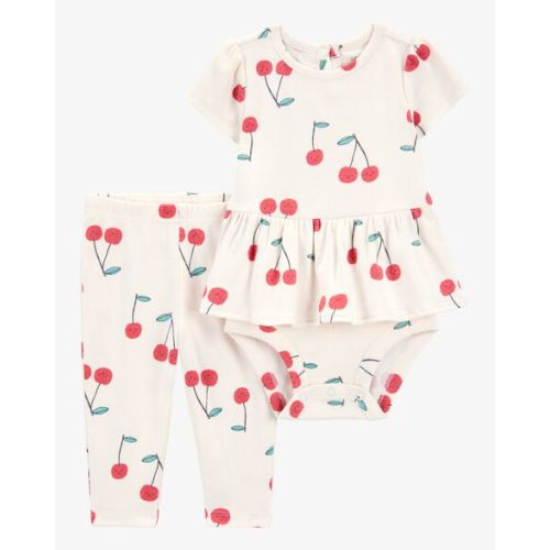 Baby 2-Piece Cherry Peplum Bodysuit Pant Set - Carter's | Carter's