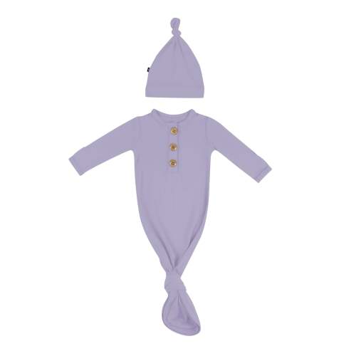 Knotted Gown with Hat Set in Taro | Kyte Baby
