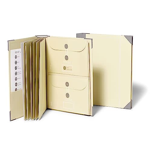 Savor | 2025 Updated Edition The Folio™ Document Organizer|Custom Dyed Cloth Bound Expanding File Folder for Important Papers, Emergency Binder,Birth Certificates,Social Security Cards, and Passports