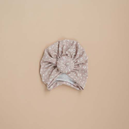 Taupe Floral Headwrap