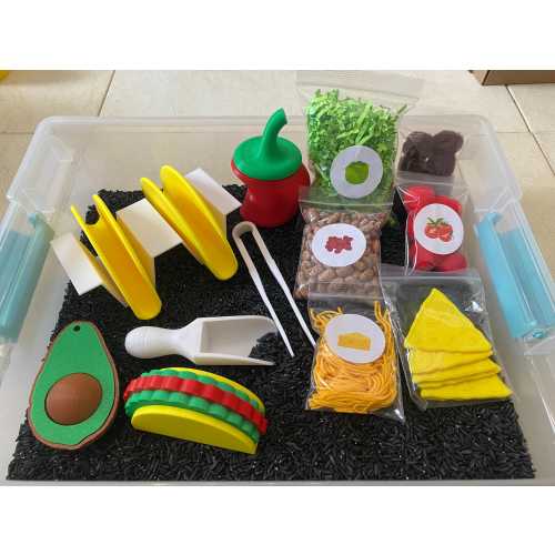 Montessori Build Your Own Taco Sensory Bin - Interactive Play Kit for Kids | Educational Fine Motor Skills Toy | Hands-On Toddler Activity