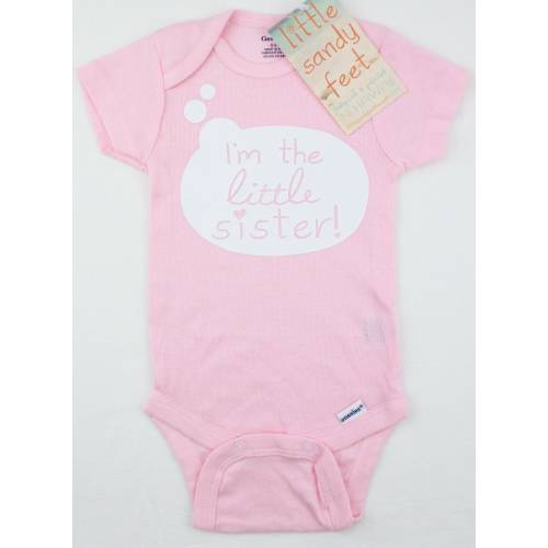 Gender Reveal Onesie, Sibling Onesie, Little Sister Onesie, Made in Hawaii, Baby Shower Gift: Little Sister Pink Onesie