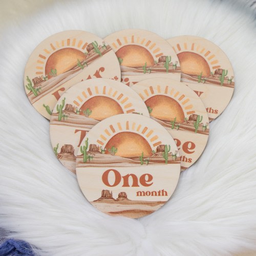 Desert Mountain Milestone Cards, Desert Sun Milestone Cards, Wood Milestone Cards, Baby Milestones, Photo Prop, Desert Nursery Theme D10
