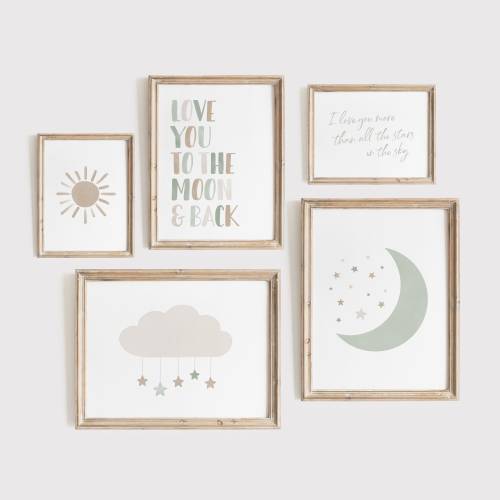 Sage Green Cloud Moon and Sun Boy Nursery Decor, PRINTABLE Moon Nursery Wall Art, Boho Kids Room Decor, DIGITAL DOWNLOAD