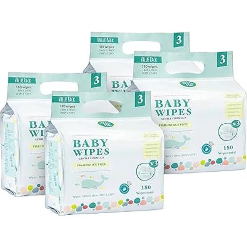 Little Me Baby Wipes Fragrance Free – Gentle Formula, Sensitive Skin, Hypoallergenic, Paraben-Free, Alcohol-Free and 3X Cleaning Power – 720 Count