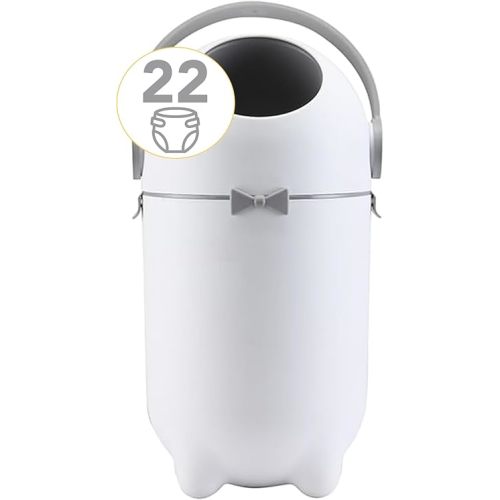 Diaper Pail - Magic Diaper Trash Bin - Diaper Disposal for Home Use - Use Any Bag - Durable and Odorless - White - Maxibaby
