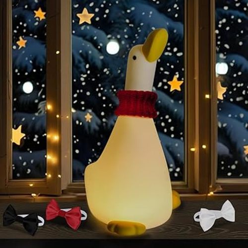 Cute Duck Silicone Night Light - Colorful, Dimmable, Baby Rechargeable Touch Lamps, Nursery Lamp for Breastfeeding, Room Décor