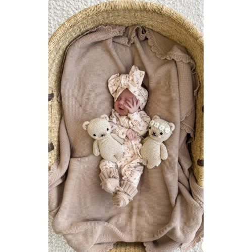 Frill Zip Romper | Paisley Coffee – Little and Fern