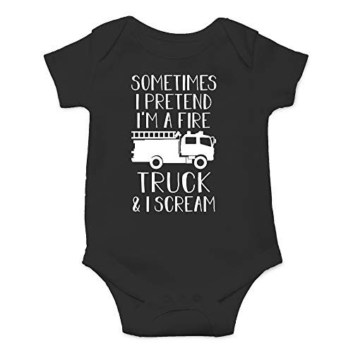 CBTwear Sometimes I Pretend I'm a Fire Truck and I Scream Baby Bodysuit - Adorable Boy Romper Clothing