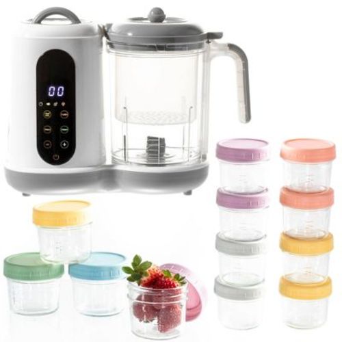 Baby Food Processor Steamer Blender With 12 Glass Baby Food Storage Jars, Bpa-free, Leakproof, Durable, And Convenient