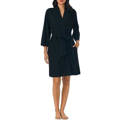 Nautica Womens Soft Robe - Above Knee 3/4 Length Sleeve Lightweight Robe - Cotton Knit Jersey Sleepwear and Loungewear
