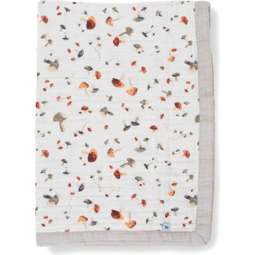 little unicorn Cotton Muslin Baby Quilt, Mushrooms