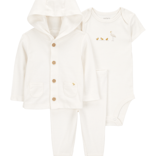 Ivory Baby 3-Piece Chick Little Cardigan Set | Carter’s Oshkosh Canada
