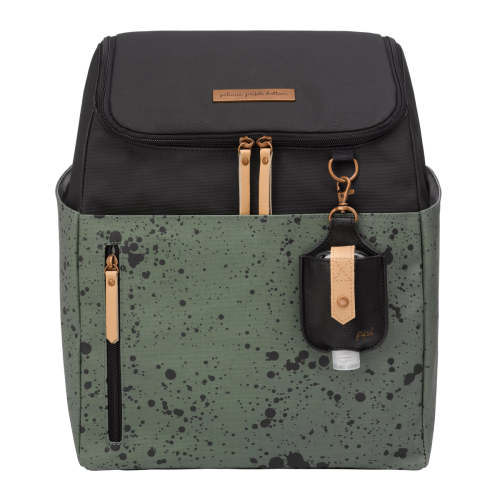 Tempo Backpack Diaper Bag in Olive Ink Blot