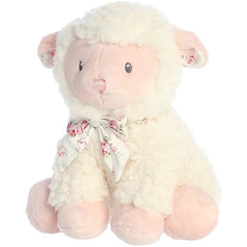 Aurora® Playful Blessing Lamb™ Girl Lamb™ Baby Stuffed Animal - Comforting Companion - Imaginative Play - Pink 9 Inches