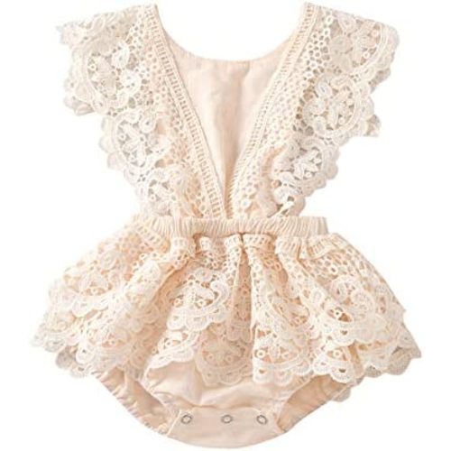 CIYCUIT Baby Girl Lace Romper Boho Clothes Newborn Photography Outfits