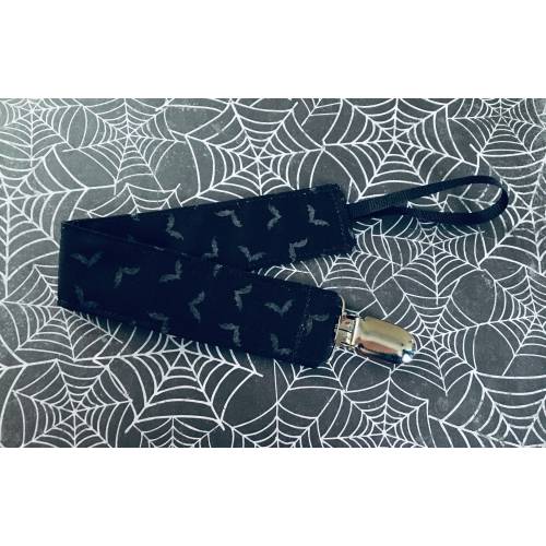 Baby Bat Pacifier Clip Spooky Little Ghoul Monster Haunt Goth Fright