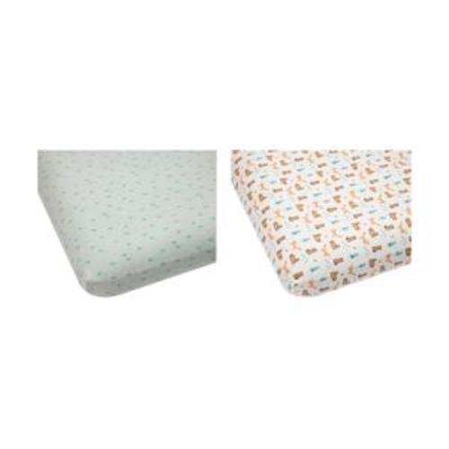 2 Pack Organic Cotton Fitted Cot Sheets - Woodland and Spring
