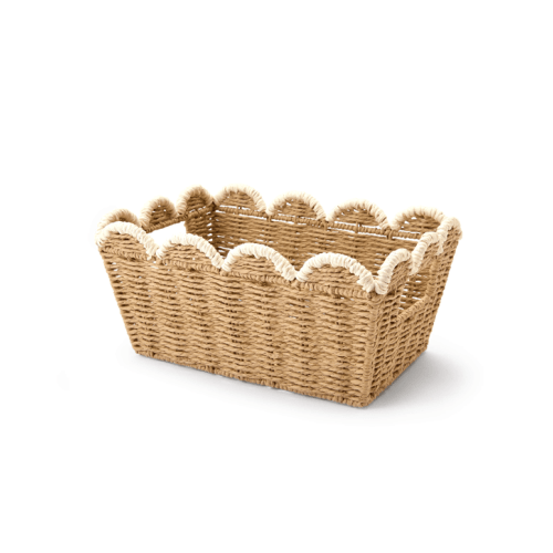 Wave Paper Rope Basket - Small - Green - One Size
