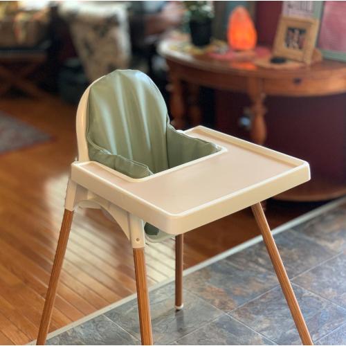 Sage Vegan Leather WIPEABLE Cushion Cover for IKEA High Chair, Antilop Highchair Support Pillow