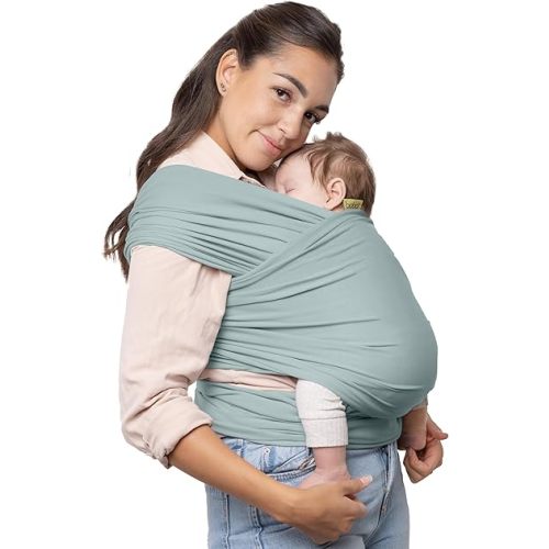 Boba Baby Wrap Carrier - Original Baby Carrier Wrap Sling for Newborns - Baby Wearing Essentials - Newborn Wrap Swaddle Holder, Newborn to Toddler Infant Sling (Serenity Sea Mist)