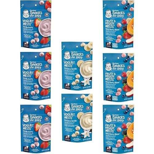 Gerber Baby Snacks Yogurt Melts, Mixed Berries, 1 Ounce (Pack of 7)