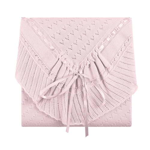 Pointelle Knit Ruffle Blanket | Feltman Brothers