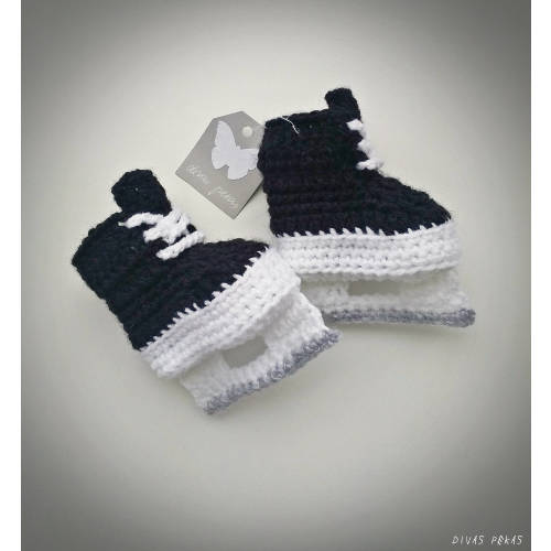Crochet Baby Ice Hockey Skates, Newborn Booties