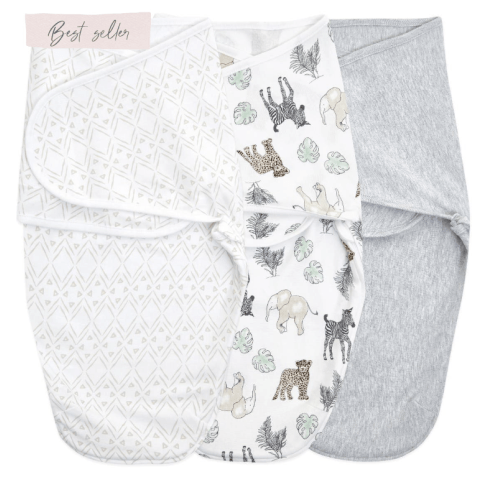 aden + anais essentials easy swaddle wrap quick change 3 pack