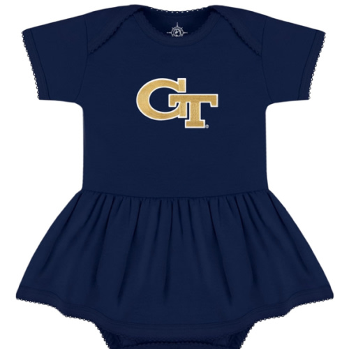 Creative Knitwear College Baby Picot Bodysuit Dress - Team Logo, Multiple Colors, for Baby Girls (0-24 Months)